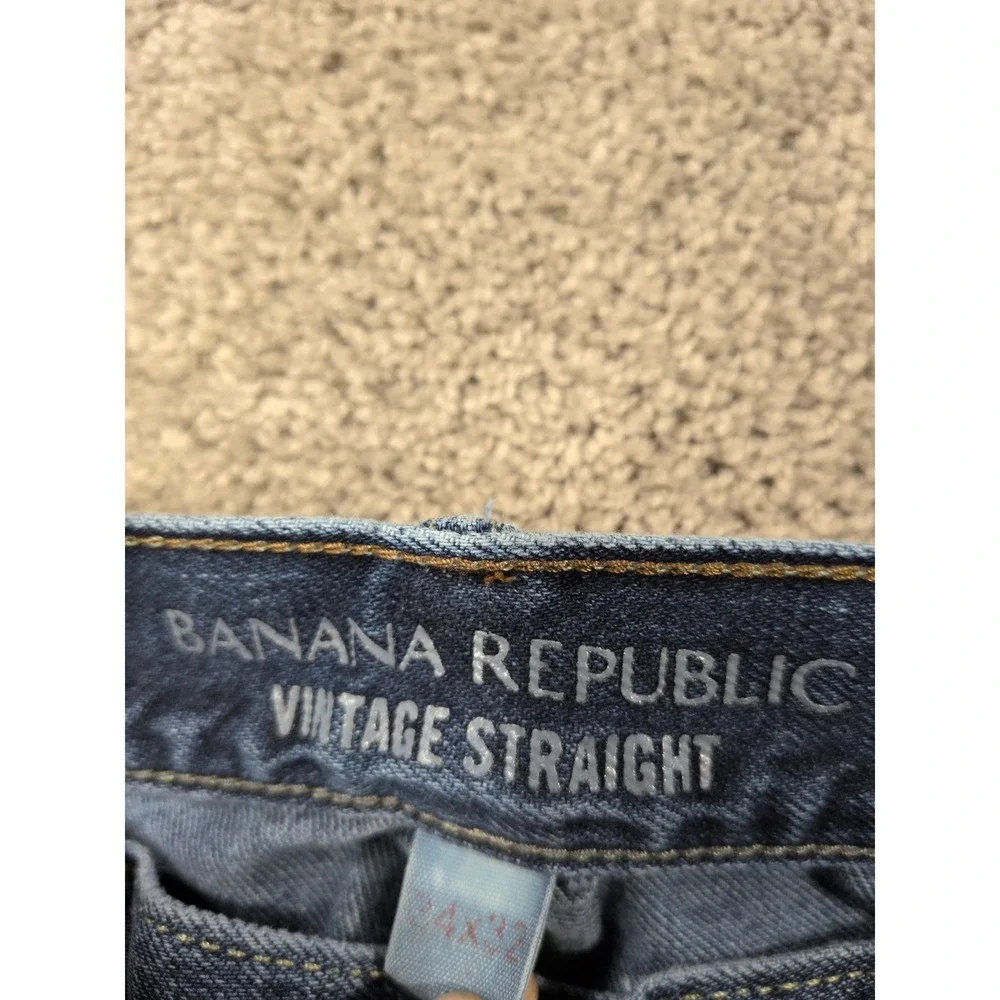 Banana Republic Vintage Straight Mens Jeans 34x32 Dark Wash Blue 100%‎ Cotton